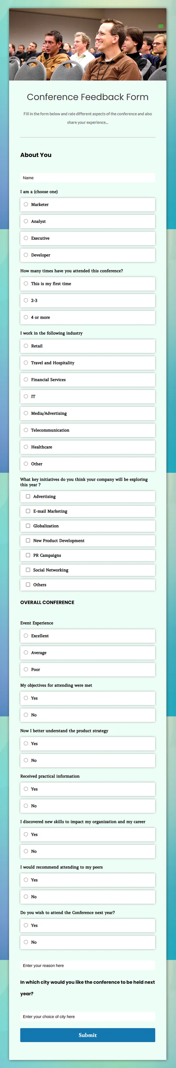 Form template